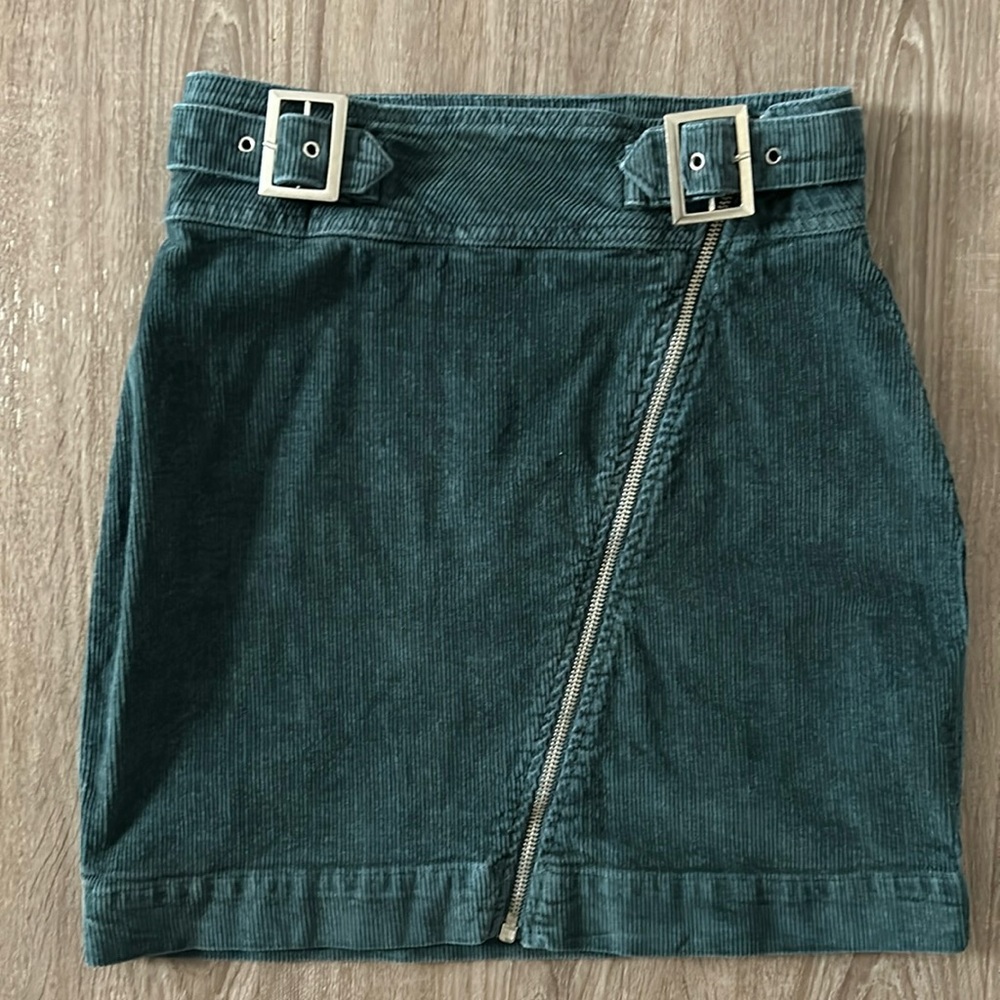 Teal Skirt with Buckles